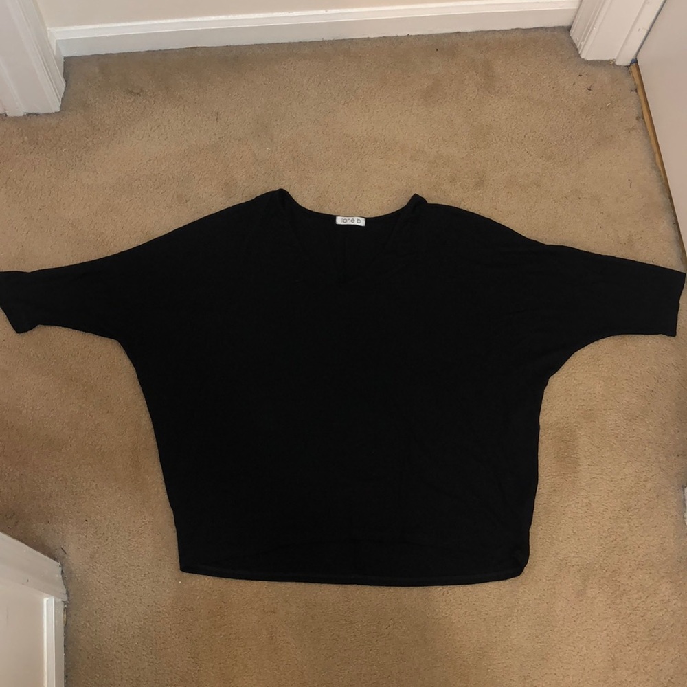 Lane b Black Lightweight Top